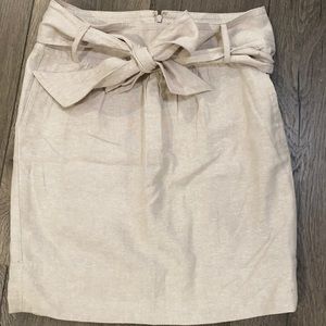 Linen belted skirt